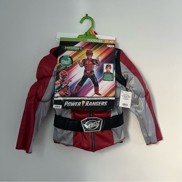 Beast Morphers Power Rangers Red Ranger Muscle Costume Toddler Size 3T-4T New - Picture 1 of 4